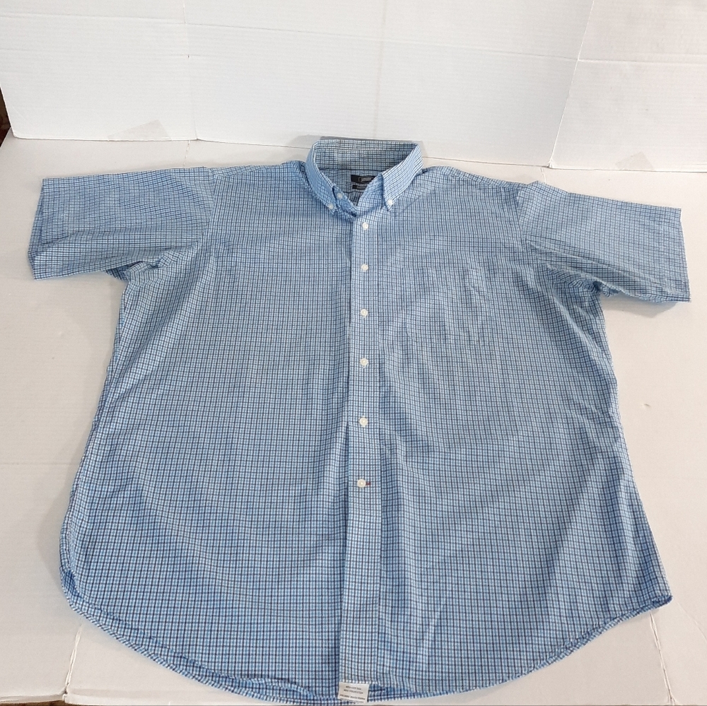 Berkley and Jensen Button Down Plaid Wrinkle Free Dress Shirt Size XL Runs Big